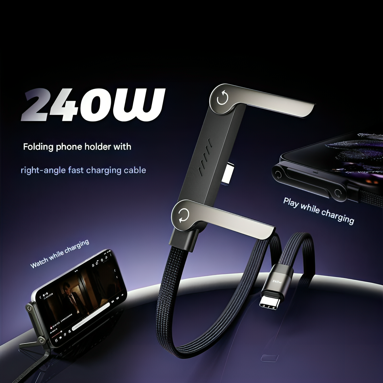 sleekify™ Invisible Holder Charger Cable with Stand